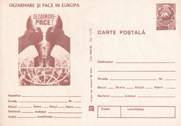 A22810 -DISARMAMENT AND PEACE  POSTAL STATIONERY  UNUSED PERFECT SHAPE REPUBLICA SOCIALISTA ROMANIA - Ganzsachen