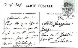 Portugal & Marcofilia, Versailles La Galerie Des Glaces, Lisboa 1908 (12) - Storia Postale