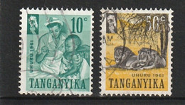 MiNr. 99, 103 Tanganjika 1961, 9. Dez. Tag Der Unabhängigkeit. - Kenya, Ouganda & Tanzanie