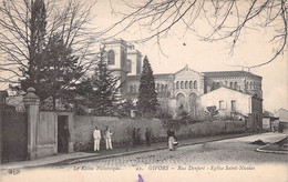 CPA - FRANCE - 69 - GIVORS - Rue Denfert - Eglise St Nicolas - Animée - Givors