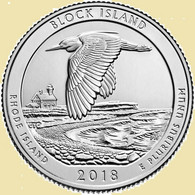 USA Quarter 1/4 Dollar 2018 P, Block Island National Wildlife Refuge - Rhode Island, KM#673, Unc - 2010-...: National Parks