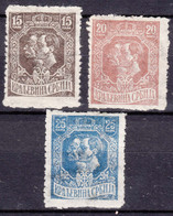 Serbia Kingdom 1918-1920 Mi#136,137,139 III X A - Oily Paper, Mint Hinged - Serbia