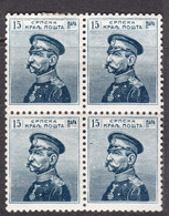 Serbia Kingdom 1914 Mi#122 Mint Hinged Piece Of Four - Serbie