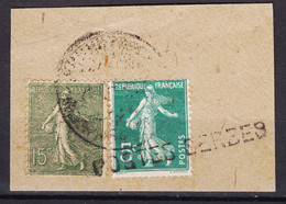 Serbia Kingdom In WWI 1916, French Stamps With POSTES SERBES Overprint, Nice Peace With 2 Franked Stamps - Serbie