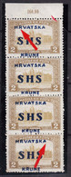 Yugoslavia, Kingdom SHS, Issues For Croatia 1918 Mi#80 Piece With Errors Overprint, Mint Never Hinged - Ungebraucht