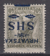 Yugoslavia, Kingdom SHS, Issues For Croatia 1918 Mi#87 Error - Inverted Overprint, Mint Hinged - Neufs