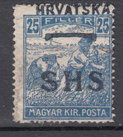 Yugoslavia, Kingdom SHS, Issues For Croatia 1918 Mi#73 Error - Shifted Overprint Used - Used Stamps