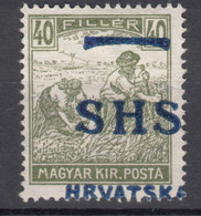 Yugoslavia, Kingdom SHS, Issues For Croatia 1918 Mi#75 Error - Moved Overprint, Mint Hinged - Neufs