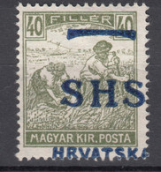 Yugoslavia, Kingdom SHS, Issues For Croatia 1918 Mi#75 Error - Moved Overprint, Mint Hinged - Ungebraucht