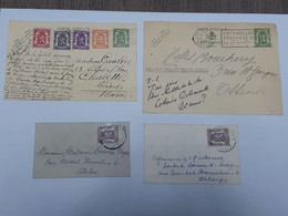 Lot D'enveloppes Et Entiers Postaux Avec Timbres " Sceau De L'Etat " - ... Lot110 . - 1935-1949 Sellos Pequeños Del Estado