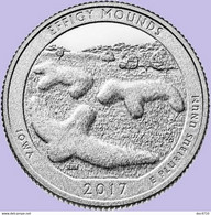 USA Quarter 1/4 Dollar 2017 D, Effigy Mounds - Iowa, KM#653, Unc - 2010-...: National Parks