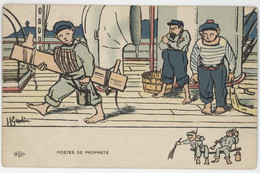 Cpa Signée Gervèse - Postes De Propreté ( Marins, Marine ), ELD   (  ( ILL ) - Gervese, H.