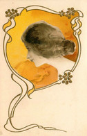 Raphael KIRCHNER * CPA Illustrateur Gaufrée Embossed Art Nouveau Jugendstil Kirchner * Femme " Les Mots " Fleurs Dorure - Kirchner, Raphael