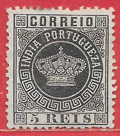 Inde Portugaise N°41A 5r Noir (type I) 1879 (*) NO PAYPAL !!! - Portuguese India