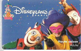 PASS-DISNEYLANDPARIS -1997-5 ANS-ADULTE--V°SPEOS- N° S 970626-GRATUITLE 9/12+SOIREE CM Des 19H00-TBE- - Passaporti  Disney