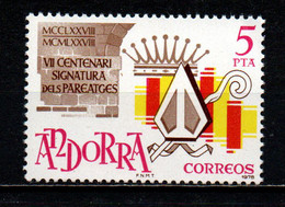 ANDORRA SPAGNOLA - 1978 - 7° CENTENARIO DELLA FIRMA DEL TRATTATO DI PARITA' - MNH - Unused Stamps