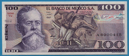 MEXICO 100 PESOS 25.03.1982 # Series VJ A8900415 P# 74c Venustiano Carranza - Mexiko