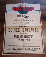 Bière, Beer HAACHT (Super 8) - Programme A3 : Soirée Dansante (Warchin 1968) Brasserie De L'Alliance (Bléharies) - Programmi