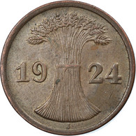 Monnaie, Allemagne, République De Weimar, 2 Reichspfennig, 1924, Hambourg, TTB - 2 Renten- & 2 Reichspfennig