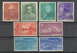 India 1958 Complete Year Pack / Set / Collection Total 8 Stamps (No Missing) MNH As Per Scan - Nuovi