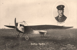 Aviation * Carte Photo * Aviateur O. KAHNT Et Avion Ancien * Gota Taube - Altri & Non Classificati