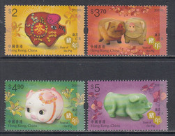 2019 Hong Kong Year Of The Pig Complete Set Of 4 MNH @ BELOW FACE VALUE - Nuevos