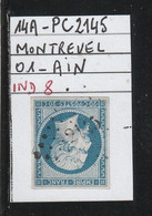 FRANCE CLASSIQUE NAPOLEON N° 14 Af   - PC 2145  MONTREVEL (01)  AIN  - REF MS+VARIÉTÉ -idéal Planchage - 1853-1860 Napoleon III