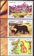 Tajikistan 2013 MiNr. 636 - 638  Tadschikistan Predators TIGER BEAR FOX ANIMALS 3v  MNH** 6,00 € - Tajikistan
