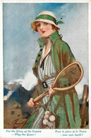 TENNIS * CPA Illustrateur Art Nouveau Art Déco * Joueuse De Tennis * Tenniswoman * Sport * Mode Chapeau Hat - Tennis