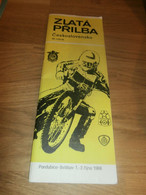 Speedway Pardubice 1988 , Zlata Prilba , Programmheft / Programm / Rennprogramm , Program !!! - Motos