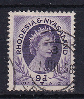 Rhodesia & Nyasaland: 1954/56   QE II     SG8     9d      Used - Rhodesia & Nyasaland (1954-1963)