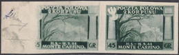 Corpo Polacco 45 G. Stampa Incompleta Non Dentellato Coppia Sass 5Bf Bdf SG(*) Come Emesso Rara Spl - 1946-47 Corpo Polacco
