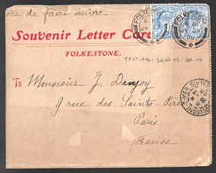 Letter With Obliteration  Of Folkestone, 1905. Boulogne. King Stamps. Brief Mit Auslöschung  Von Folkestone, 1905. Boulo - Covers & Documents