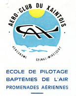 Ecole De Pilotage.Baptèmes De L'Air.Promenades Aériennes.Aéro-Club Du Xaintois.Aérodrome Epinal-Mirecourt.Juvaincourt. - Sport & Tourismus