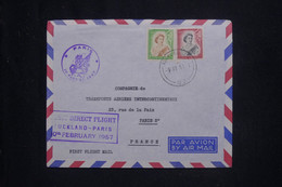 NOUVELLE ZÉLANDE - Enveloppe 1er Vol Auckland/Paris En 1957 - L 135424 - Cartas & Documentos