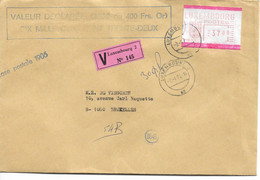 2632PR/Gd Duché Lettre Valeur Déclarée De 6532 Frs Vignette D'affranchissement 37,00 P.B.525 Obl.Luxembourg 2/1/74 > BXL - Storia Postale