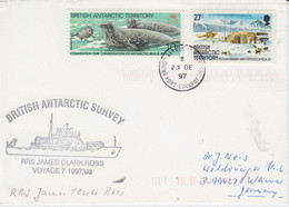 British Antarctic Territory (BAT) Ca RRS James Clark Ross Card Ca Port Lockroy 23 DE 1997 (AT198) - Cartas & Documentos