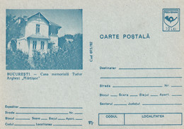 A22832 -MEMORIAL HOUSE TUDOR ARGHEZI MARTISOR   POSTAL STATIONERY UNUSED GOOD SHAPE  ROMANIA - Ganzsachen