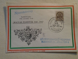 D191923  Hungary  - 1942  Magyar Piaristák 1642-1942 - Nagykanizsa   Commemorative Handstamp - Altri & Non Classificati