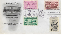 2635PR/ USA Post Office Departement  Souvenir Cover US Pavillon Canc. U.S.Pavillon Brussels-Belgium 8/10/1958 - 1958 – Bruxelles (Belgique)