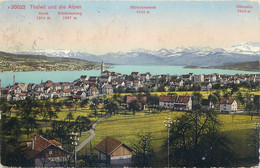 Postcard Switzerland Thalwil Und Die Alpen Panorama - Thal