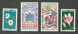 Andorre Français N°236, 239, 242, 247 Neufs** Cote 4.85€ - Unused Stamps