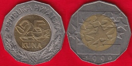 Croatia 25 Kuna 1999 "Euro Currency" BiMetallic - Croacia