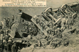 Ploeuc L'hermitage * Déraillement D'un Train Entre Pontivy Et St Brieuc * Locomotive & Tender 1908 * Accident Train - Other & Unclassified