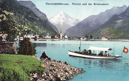 Vierwaldstättersee Flüelen Und Der Bristenstock  Bateau à Vapeur - Steamer - Dampfschiff 1908 - Flüelen