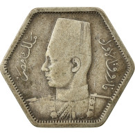 Monnaie, Égypte, Farouk, 2 Piastres, 1944, British Royal Mint, TB, Argent - Egypt