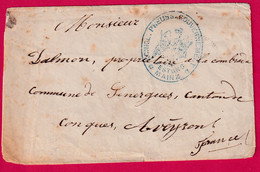 GUERRE 1870 PRISONNIER DE GUERRE MAINZ PRUSSE ALLEMAGNE POUR SENERGUES CONQUES AVEYRON LETTRE COVER - Krieg 1870