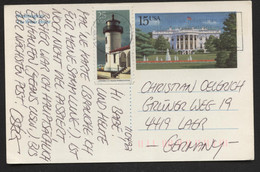 USA UX143 Postal Card San Bernandino CA To GERMANY Airmail 1992 - 1981-00