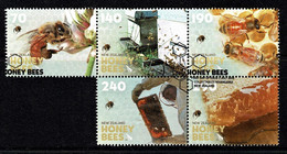 New Zealand 2013 Honey Bees Set As Block Of 5 Used - Used Stamps
