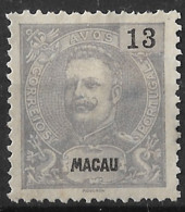 Macau Macao – 1903 King Carlos 13 Avos Mint Stamp - Unused Stamps